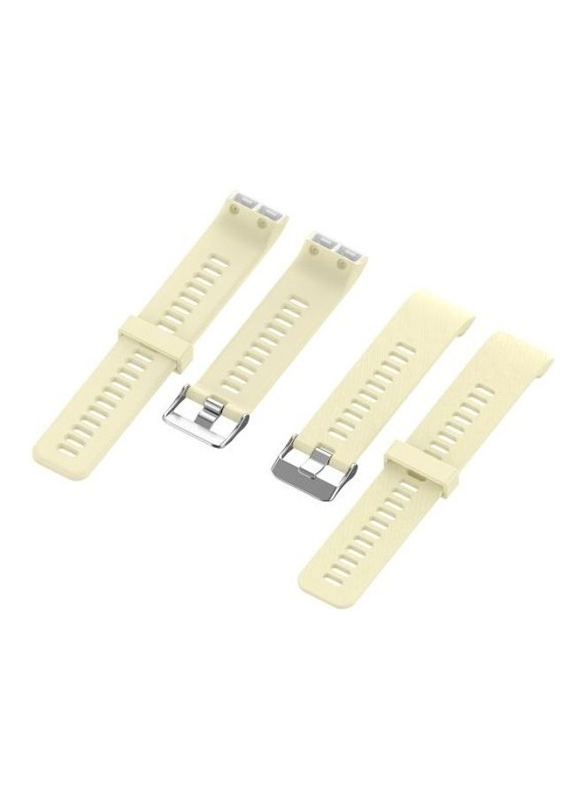 NIBEMINENT Silicone Replacement Band For Garmin ForeAthlete 35J/Forerunner 35J Beige - Image 3