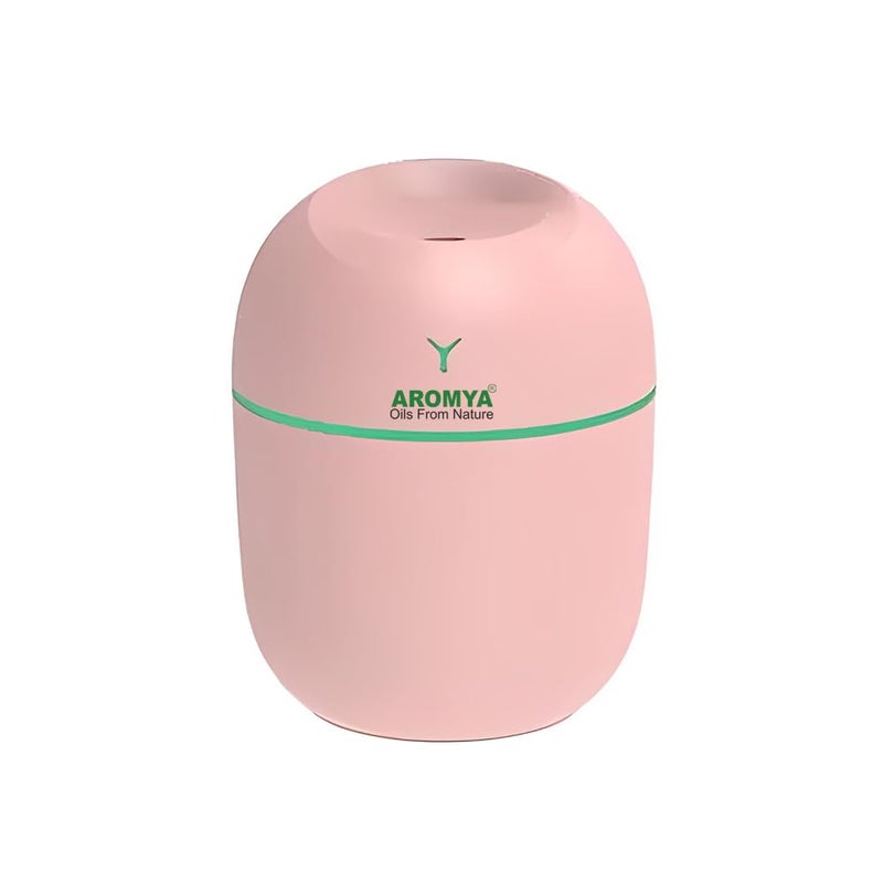 Aromya - oils from nature Aromya oils from nature Portable EggShaped Ultrasonic Humidifier Compact Cool Mist Diffuser for Home Office and Travel Silent Operation AROMYA Essential Oil Compatible Pink - Image 1