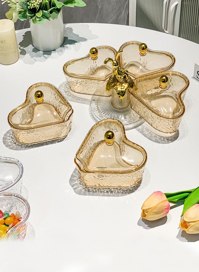 علب تمر صحون تقديم صندوق حلوى، صينية وجبات خفيفة مقسمة، صينية بذور البطيخ، صندوق حلوى دوار على شكل قلب، صينية فواكه مجففة، صينية فواكه لطاولة القهوة في غرفة المعيشة المنزلية، صينية تخزين الوجبات الخفيفة، صينية طعام، صندوق وجبات خفيفة محمول صحون مكسرات ﻿ - Image 5