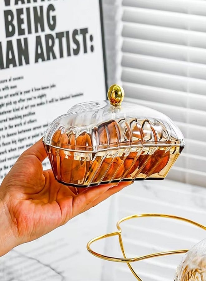 علب تمر صحون تقديم صندوق حلوى، صينية وجبات خفيفة مقسمة، صينية بذور البطيخ، صندوق حلوى دوار على شكل قلب، صينية فواكه مجففة، صينية فواكه لطاولة القهوة في غرفة المعيشة المنزلية، صينية تخزين الوجبات الخفيفة، صينية طعام، صندوق وجبات خفيفة محمول صحون مكسرات ﻿ - Image 4