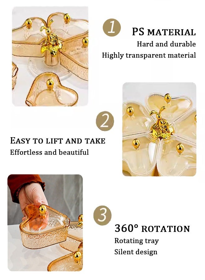 علب تمر صحون تقديم صندوق حلوى، صينية وجبات خفيفة مقسمة، صينية بذور البطيخ، صندوق حلوى دوار على شكل قلب، صينية فواكه مجففة، صينية فواكه لطاولة القهوة في غرفة المعيشة المنزلية، صينية تخزين الوجبات الخفيفة، صينية طعام، صندوق وجبات خفيفة محمول صحون مكسرات ﻿ - Image 3