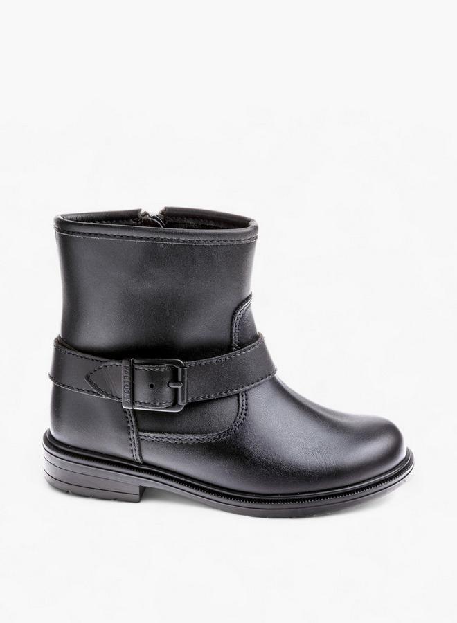 بابلوسكي بوتات بطول الكاحل بتفاصيل إبزيم للبنات - Image 1