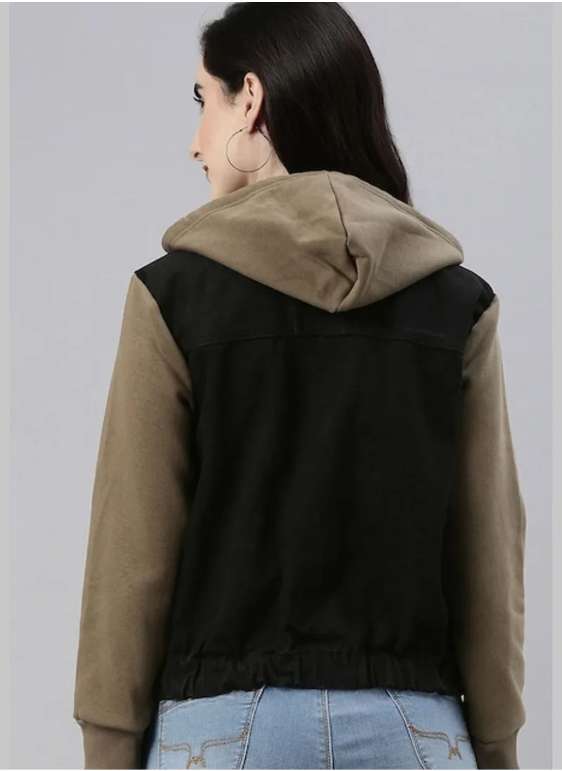 Campus Sutra Stylish Color block Jeans Jacket