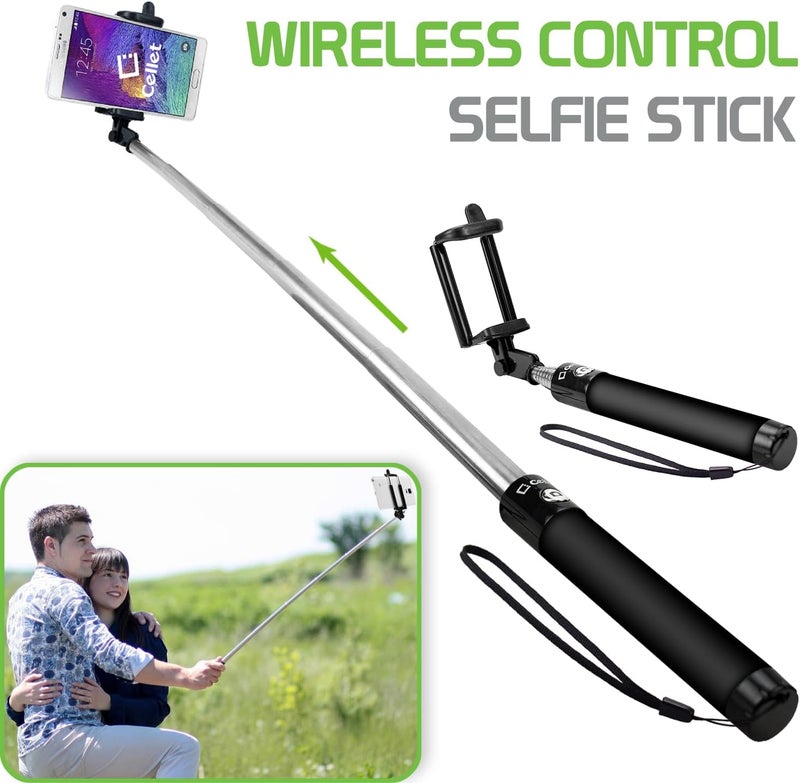 cellet Self-Portrait Stick: Premium Selfie Stick Extendable and Adjustable Compatible to Apple iPhone 15, 15 Plus, 15 Pro, 15 Pro Max, Galaxy S24, S24+, S24 Ultra and More - Image 2