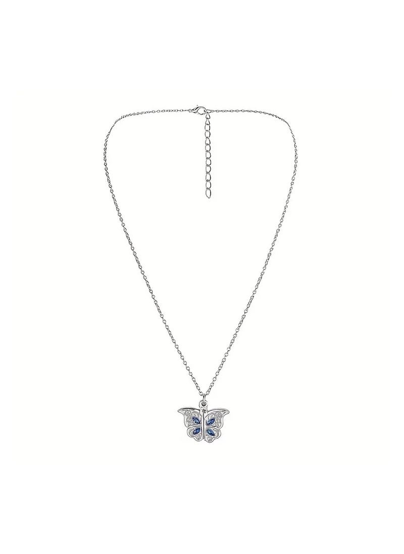 Generic 1Pcs Fashion Classic Openable Butterfly Pendant Necklace Engraved I Love You Romantic Gift Jewelry  - Image 2