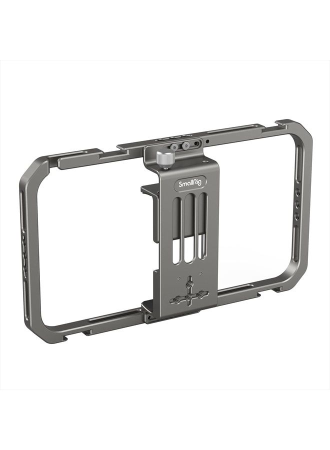 SmallRig Universal Smartphone Video Rig for iPhone for Samsung, Filmmaking Vlogging Rig Aluminium Alloy Phone Video Cage Grip with Cold Shoe Mount for Videomaker Videographer - 2791B - Image 1