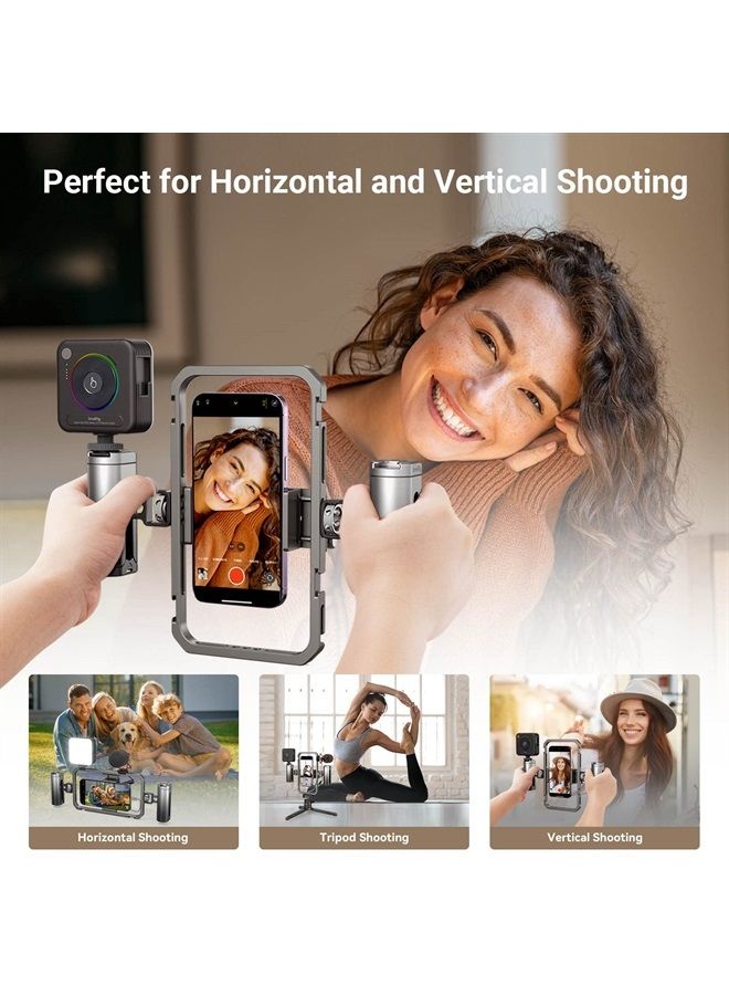 SmallRig Universal Smartphone Video Rig for iPhone for Samsung, Filmmaking Vlogging Rig Aluminium Alloy Phone Video Cage Grip with Cold Shoe Mount for Videomaker Videographer - 2791B - Image 5