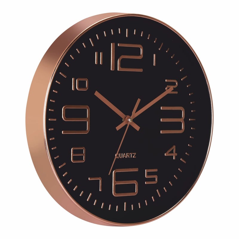 HOLLIO Wall Clock 12 Inch Silent Mute Wall Clocks Battery Operated NonTicking Quiet Decorative Wall Clocks for Home Office Kitchen Bedroom Living Room Black Rose Gold - Image 2