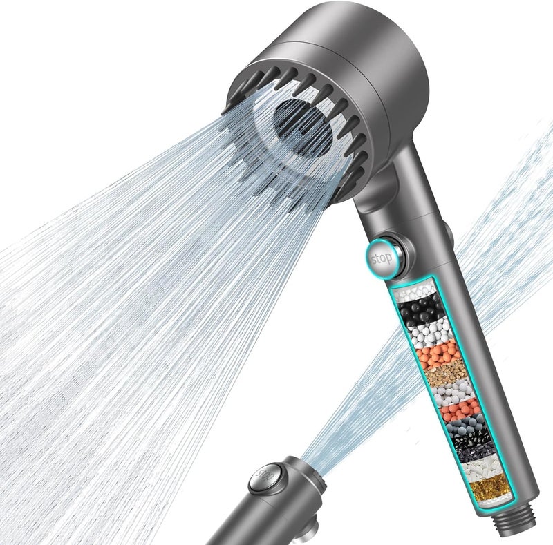 FEELSO Hard Water Filter Shower Head with 15 Stage Filter and 3+1 Spray Jet Modes - Image 1