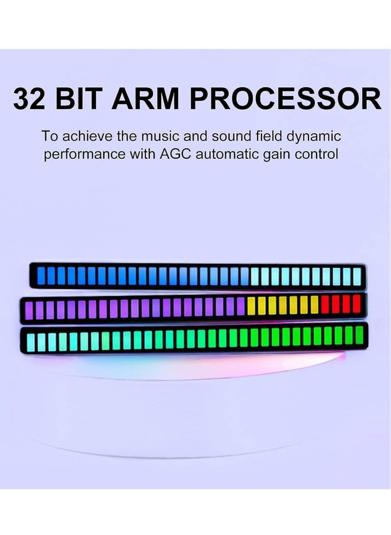 ELTRAZONE D08-RGB Smart LED Light Bars Car Sound Control Rhythm Light RGB Voice-Activated Music Atmosphere Lights Tube with 32 LED 18 Colors Built-in Battary 32 Bit for Car Gaming PC TV Room  - Image 4