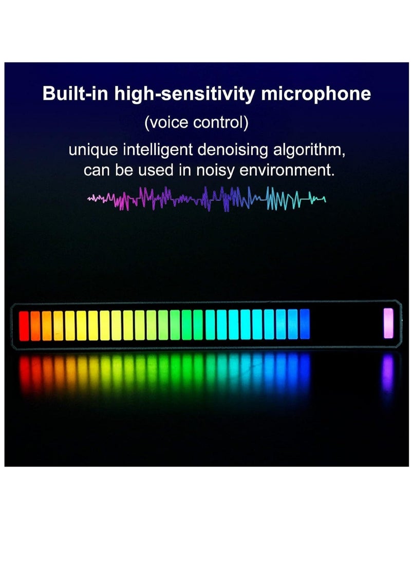 ELTRAZONE D08-RGB Smart LED Light Bars Car Sound Control Rhythm Light RGB Voice-Activated Music Atmosphere Lights Tube with 32 LED 18 Colors Built-in Battary 32 Bit for Car Gaming PC TV Room  - Image 5