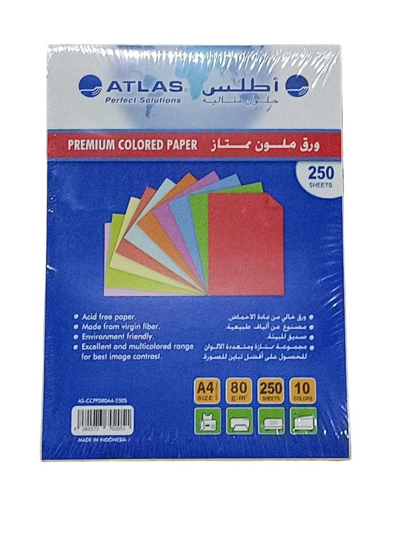 ATLAS 250-Sheets Colour Paper Multicolour  - Image 1