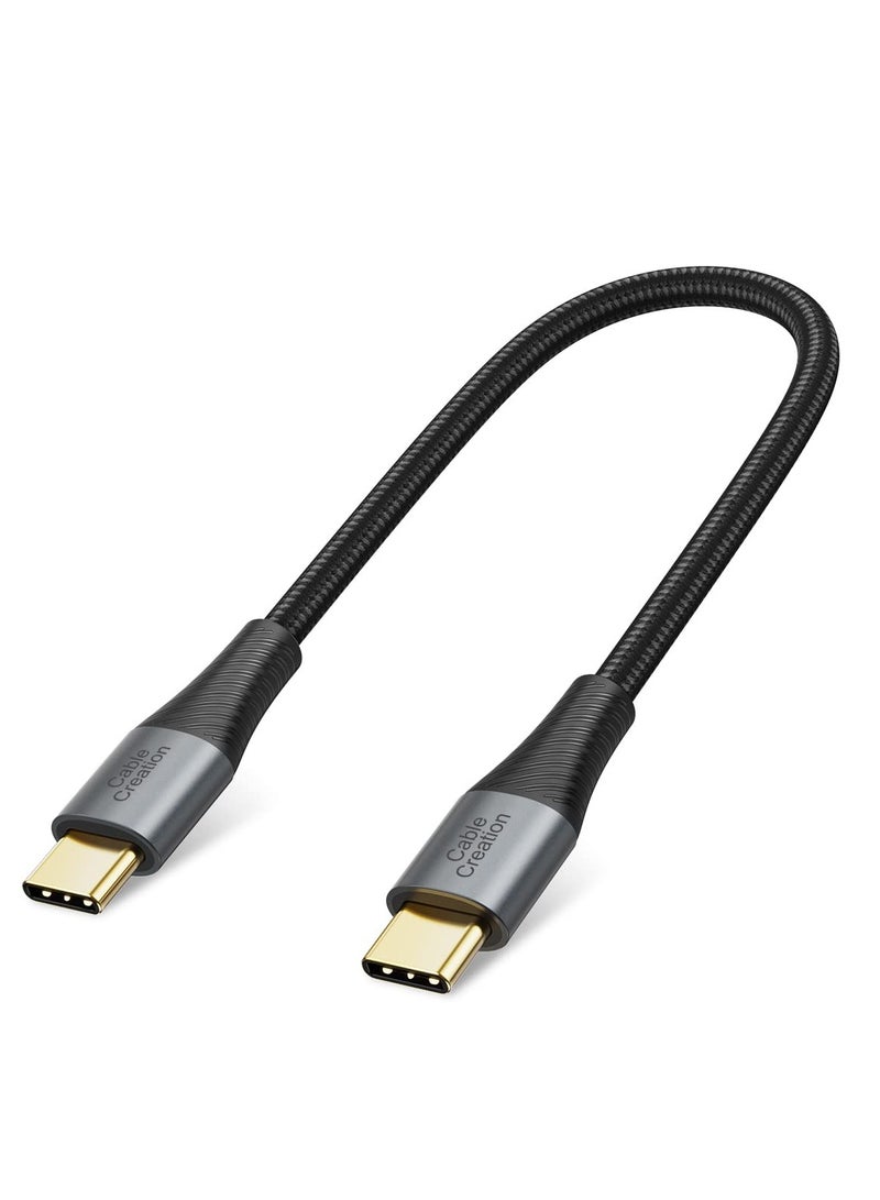CableCreation Short Usb C to Usb C Cable Cablecreation Type C Fast Charging Usb C Cable 0.8ft Double Braided Exterior - Image 1