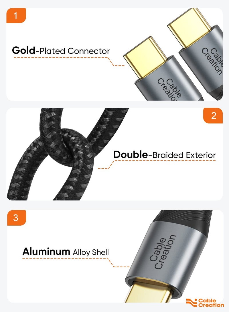 CableCreation Short Usb C to Usb C Cable Cablecreation Type C Fast Charging Usb C Cable 0.8ft Double Braided Exterior - Image 5