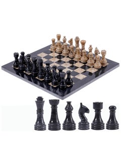 RADICALn Handmade Black and Coral Marble two player Chess Game Marble Chess Set Chessboard (12 Inches Chess Set)