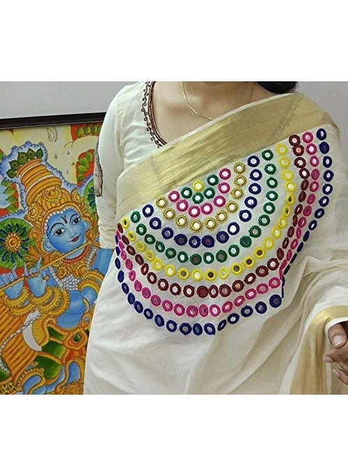 PMW PMW Small Mirror Frames and Mirrors for Embroidery Works (8 mm Inner, 1.7 cm Outer, Multicolour)- 50 Pieces  - Image 2