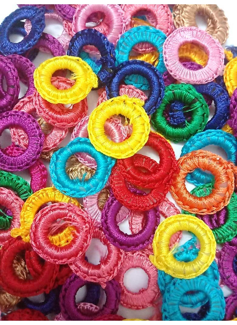 PMW PMW Small Mirror Frames and Mirrors for Embroidery Works (8 mm Inner, 1.7 cm Outer, Multicolour)- 50 Pieces  - Image 3