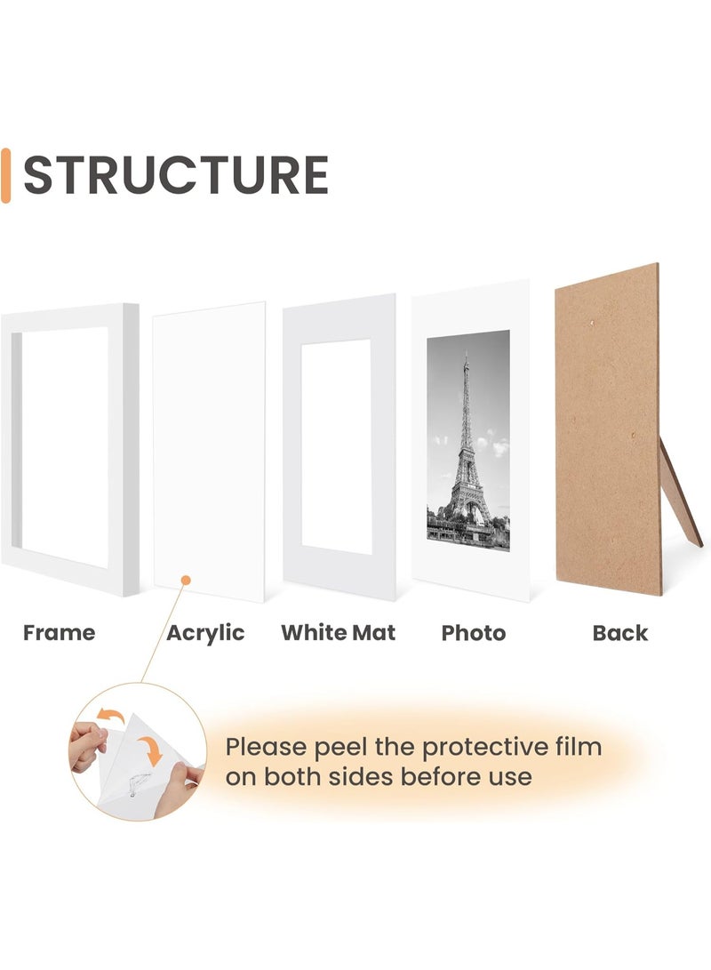 Relex 10PCS Picture Frame, Multi Photo Frames Collage, 5x7 Inch Picture Frames, Display Pictures 4x6 Inch with Mat Or 5x7 Inch Without Mat for Wall or Tabletop Display - Image 4