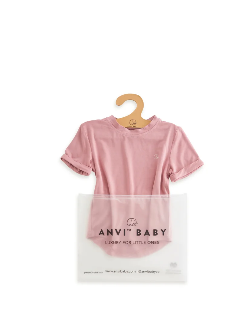 Anvi Baby Bamboo Spandex T-Shirt- Lilac