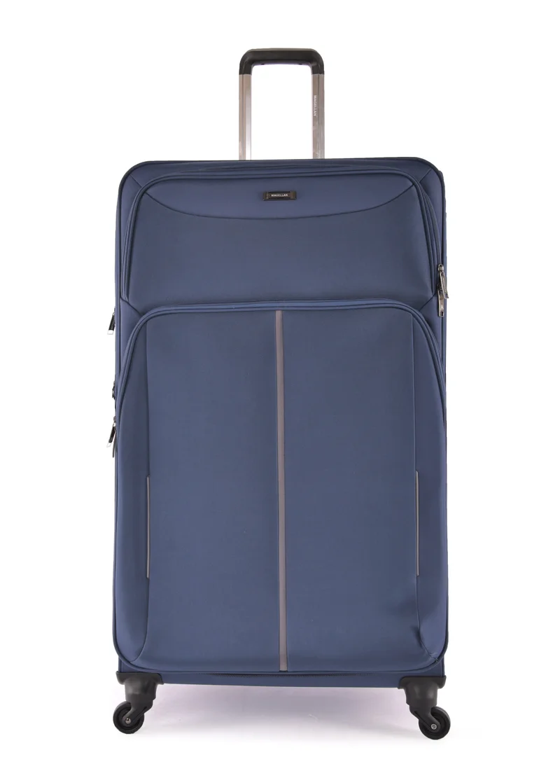 MAGELLAN Magellan Luxury Fabric Luggage Set, Lightweight Stamped, Multi Size 4 Pcs, Navy