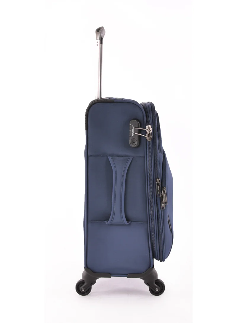 MAGELLAN Magellan Luxury Fabric Luggage Set, Lightweight Stamped, Multi Size 4 Pcs, Navy