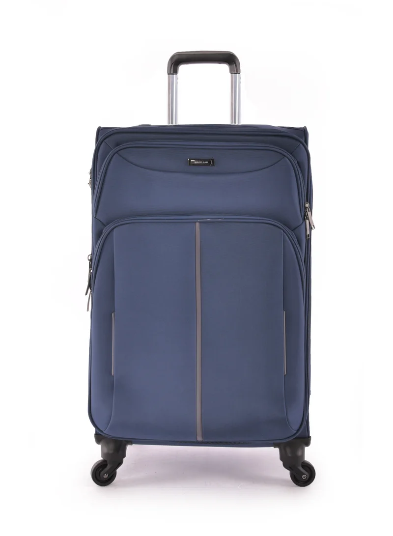 MAGELLAN Magellan Luxury Fabric Luggage Set, Lightweight Stamped, Multi Size 4 Pcs, Navy