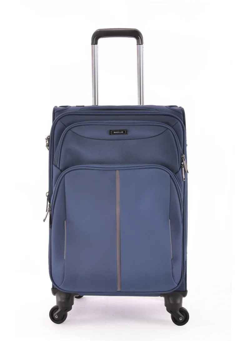 MAGELLAN Magellan Luxury Fabric Luggage Set, Lightweight Stamped, Multi Size 4 Pcs, Navy