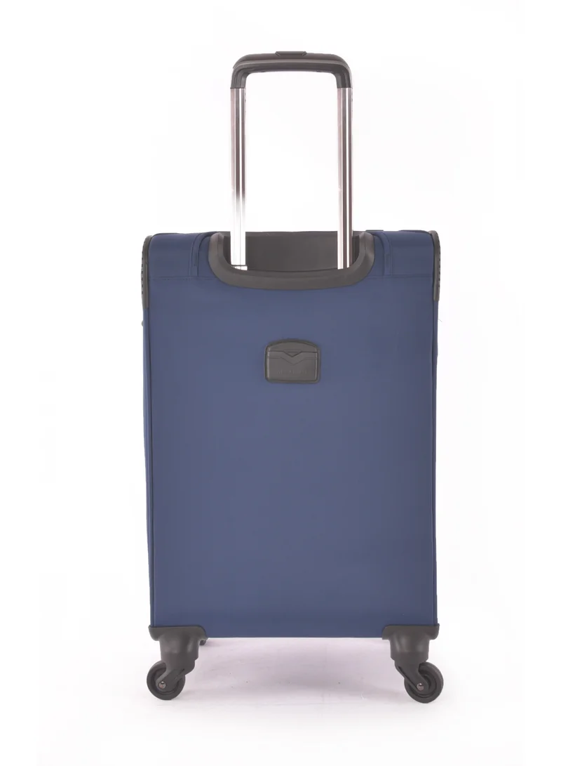 MAGELLAN Magellan Luxury Fabric Luggage Set, Lightweight Stamped, Multi Size 4 Pcs, Navy