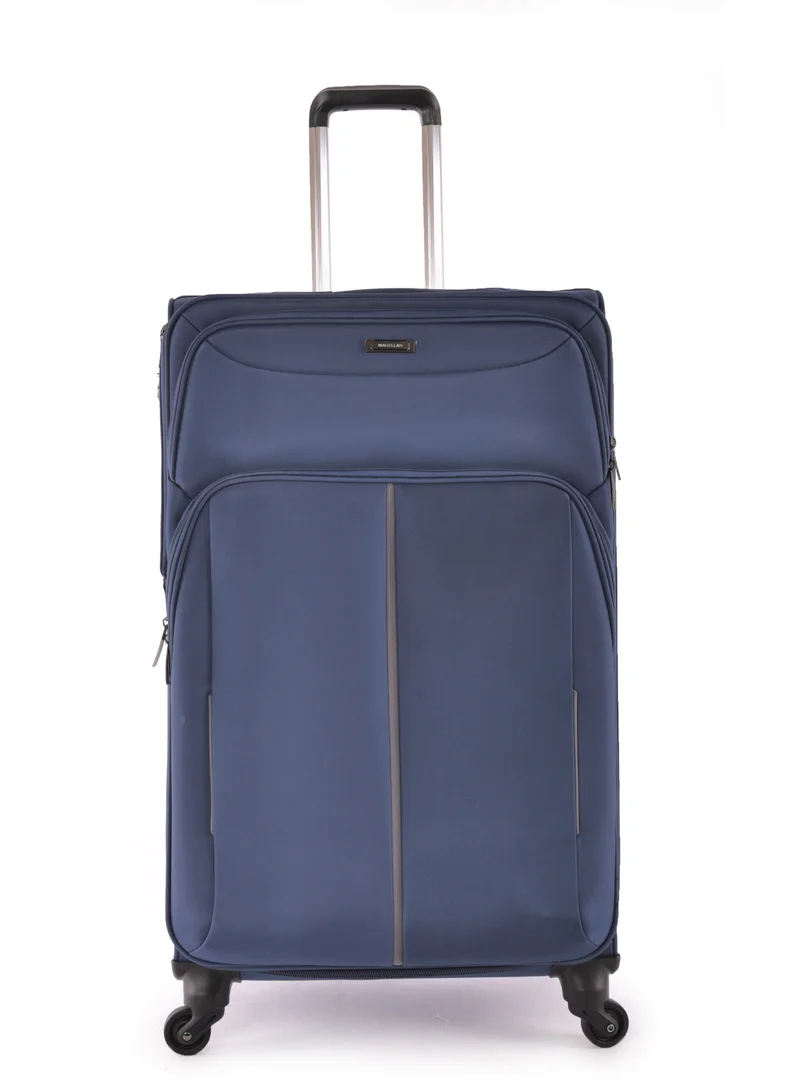 MAGELLAN Magellan Luxury Fabric Luggage Set, Lightweight Stamped, Multi Size 4 Pcs, Navy
