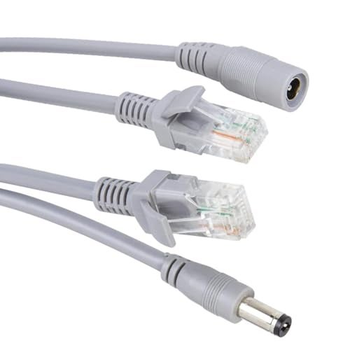 priaolker 30M/100FT Ethernet CCTV Cable, Cat 5 RJ45 + 2.1x5.5mm DC Power Cord, for CCTV Security Camera Surveillance System IP Camera NVR System Grey - (1Pcs) - Image 4