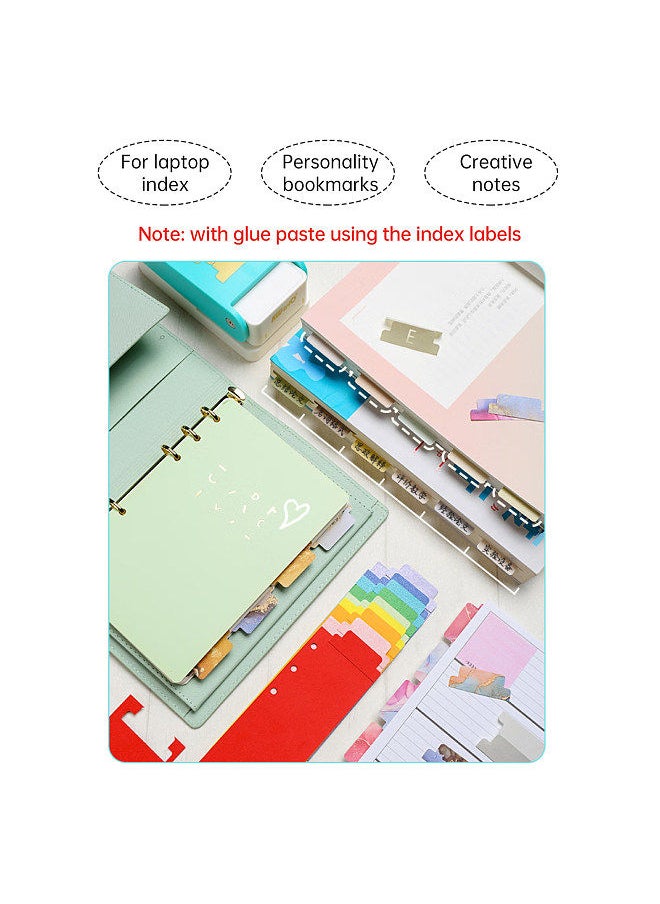 Kw-trio - BQJ-04 Tab Punch Loose-leaf Separator DIY Index Sticker Label Puncher Divider Paper Punch Machine Scrapbooking Embossing Tools for Crafts Bookmark Notepad Art Cards - Image 1