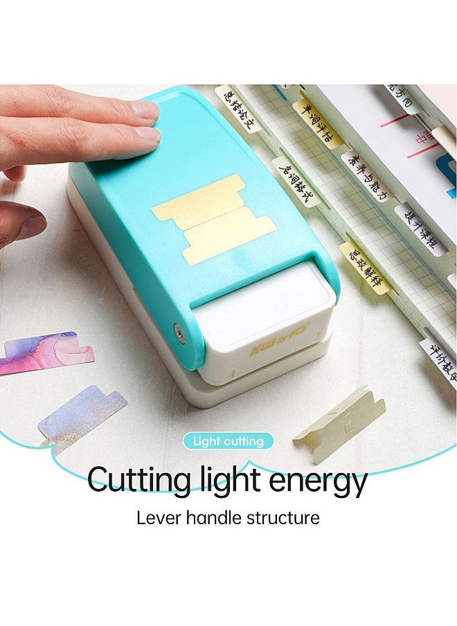 Kw-trio - BQJ-04 Tab Punch Loose-leaf Separator DIY Index Sticker Label Puncher Divider Paper Punch Machine Scrapbooking Embossing Tools for Crafts Bookmark Notepad Art Cards - Image 1