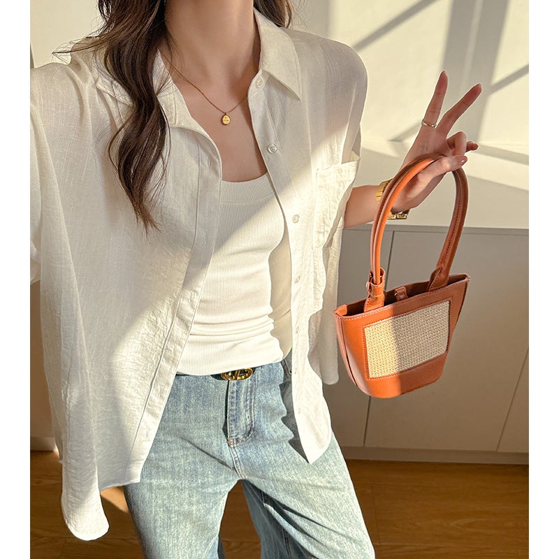 Women's Linen Blend Long-Sleeve Casual Shirt - Image 3