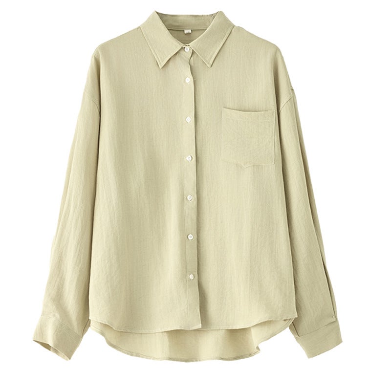 Women's Linen Blend Long-Sleeve Casual Shirt - Image 5