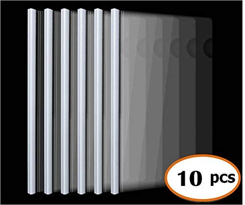 AKAHA Plastic File Folder with Sliding Bar(10mm) Report Covers, 40 Sheet Capacity, Transparent Resume Presentation File Folders Organizer Binder for A4 Size Paper, 10 Pcs - Image 2