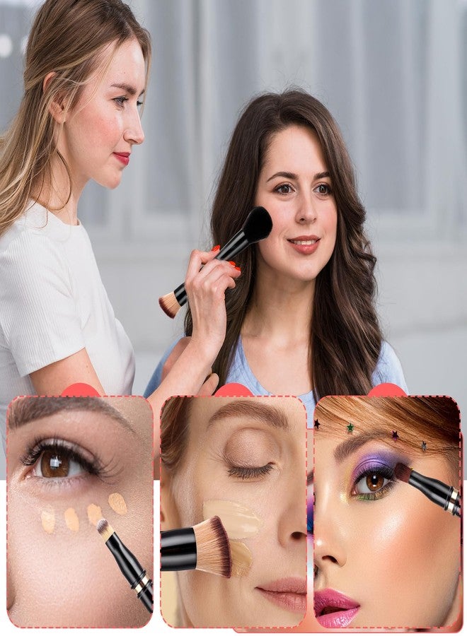 Yolev Travel Makeup Brush Set 4 In 1 Makeup Brush With Case Dual Ended Mini Travel Size Makeup Brushes Foundation/Blush Brush Eyeshadow Brush Concealer Brush For Liquid Cream Powder Cosmetic Make Up - Image 5