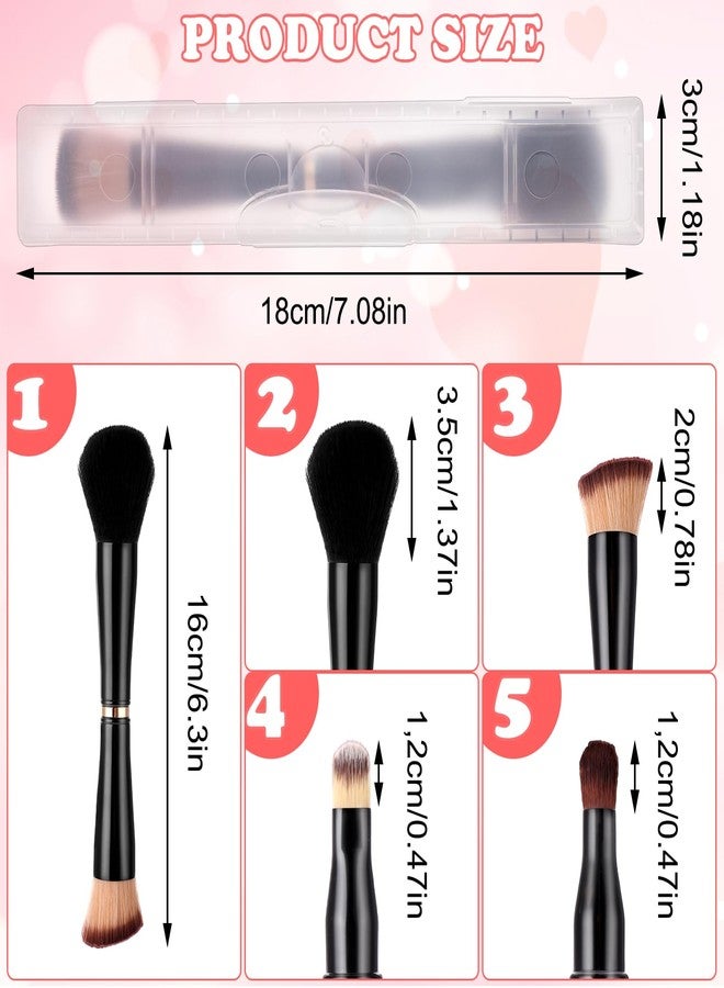 Yolev Travel Makeup Brush Set 4 In 1 Makeup Brush With Case Dual Ended Mini Travel Size Makeup Brushes Foundation/Blush Brush Eyeshadow Brush Concealer Brush For Liquid Cream Powder Cosmetic Make Up - Image 2