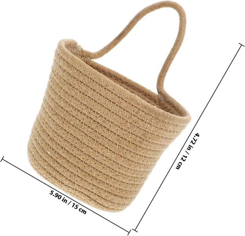BESTonZON Woven Hanging Basket Wall Planter Cotton Rope Macrame Plant Holder for Indoor Outdoor Garden Balcony Decoration Brown - Image 2