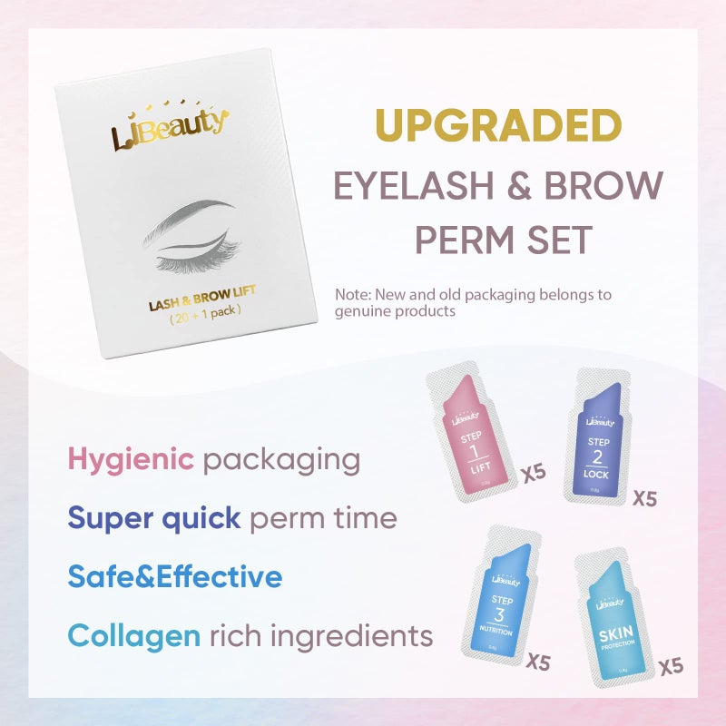 Libeauty Brow Lamination Kit Lash Lift Kit Lasting 8 Weeks Sachet Disposable Upgraded Version Curling Perming Wave Lotion & Liquid Set Home Perm Kit - Image 3