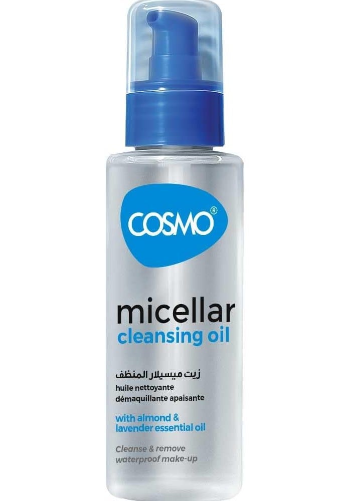Cosmo Face Care Micellar Cleansing Oil 100ml with Almond & Lavender - 2 in 1 Makeup Remover & Facial Cleanser - Image 1
