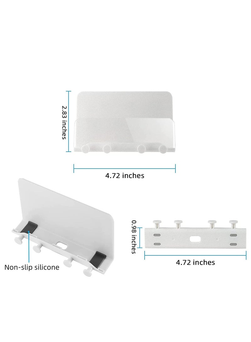 كابتن تيك Wall Mount Phone Holder, Clear Holder with Adhesive Strip Multi-Function Cell Phone Charging Brackets Holders for Bedroom Bathroom Living Room Kitchen Compatible with Most Phones and Tablet - Image 2