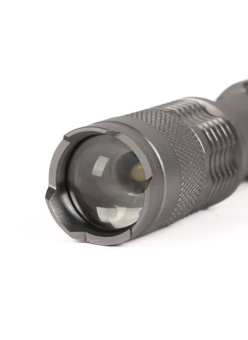LUSTER - 2pc Small LED flashlight with clip, black and silver - Image 1