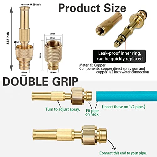Dramm Brass Nozzle Water Spray Gun Jet Hose Nozzle Suitable for 1/2" Hose For Gardening And Washing (Without Hose) (Medium) - Image 2