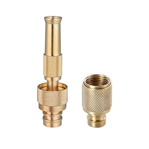 Dramm Brass Nozzle Water Spray Gun Jet Hose Nozzle Suitable for 1/2" Hose For Gardening And Washing (Without Hose) (Medium) - Image 1
