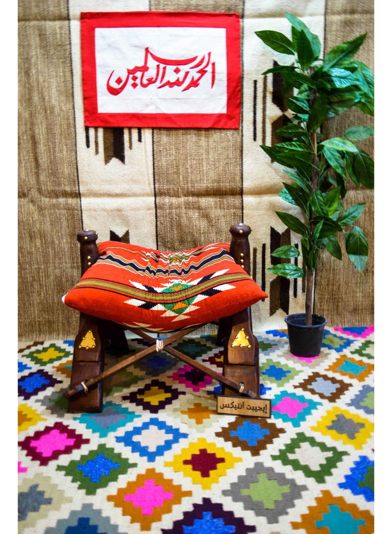Egypt Antiques Large camel chair + brown cushion, 100% handmade, produced by Egypt Antiques - Image 1