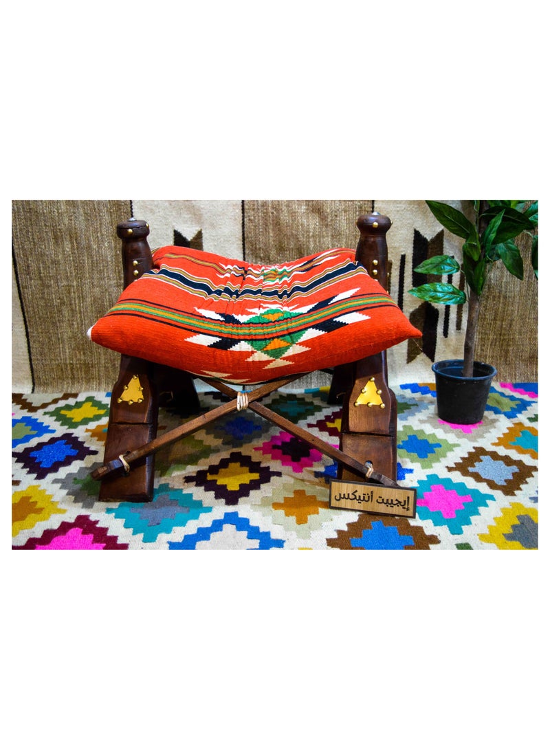 Egypt Antiques Large camel chair + brown cushion, 100% handmade, produced by Egypt Antiques - Image 2