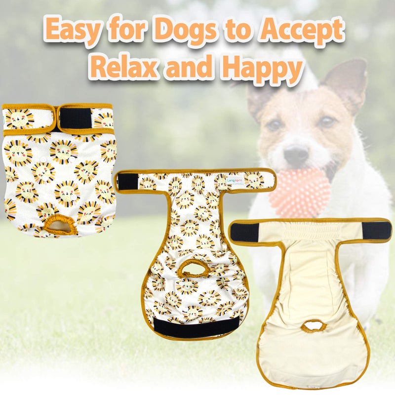Langsprit Washable Female Dog Diapers (3 Pack) - Doggie Reusable Small Medium Large Dog Diapers for Doggy Puppy Female in Period - Highly Absorbent Dog Heat Panties (Small,Waist:0-10 inches) - Image 5
