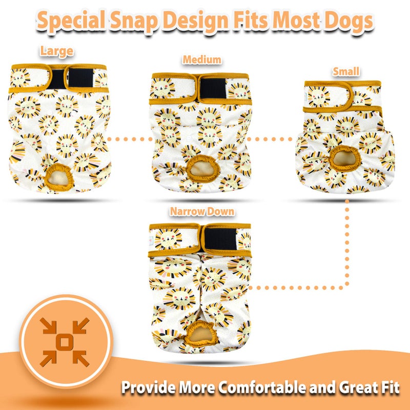 Langsprit Washable Female Dog Diapers (3 Pack) - Doggie Reusable Small Medium Large Dog Diapers for Doggy Puppy Female in Period - Highly Absorbent Dog Heat Panties (Small,Waist:0-10 inches) - Image 4