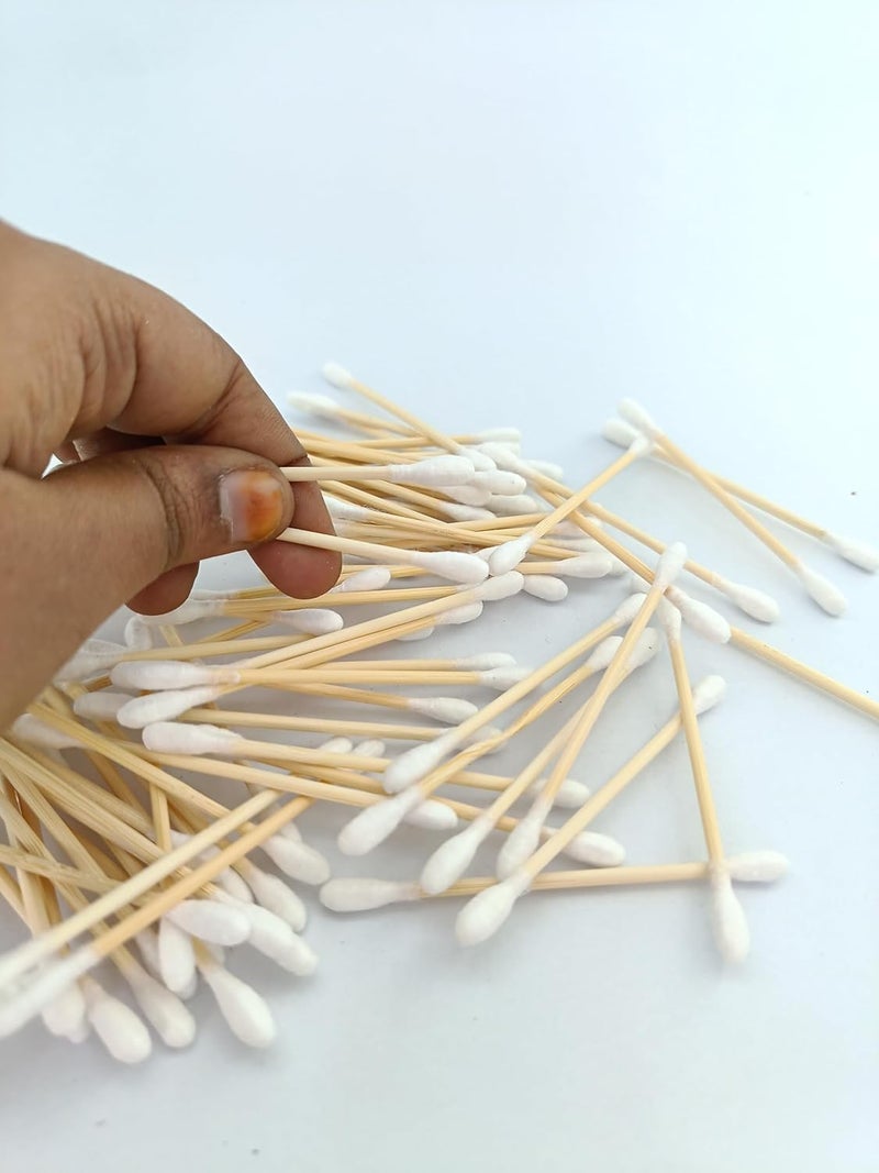 advancedestore Pack of 2 Round Heads Ear Cleaner Buds each pack 250 pieces 100 Biodegradable EnvironmentFriendly Cotton Swab Stick MultiFunctional Tool for Cleaning Needs - Image 4