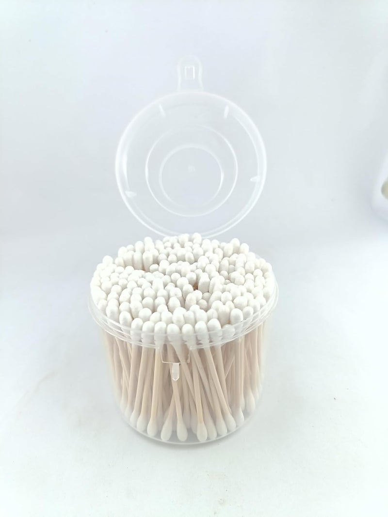 advancedestore Pack of 2 Round Heads Ear Cleaner Buds each pack 250 pieces 100 Biodegradable EnvironmentFriendly Cotton Swab Stick MultiFunctional Tool for Cleaning Needs - Image 1